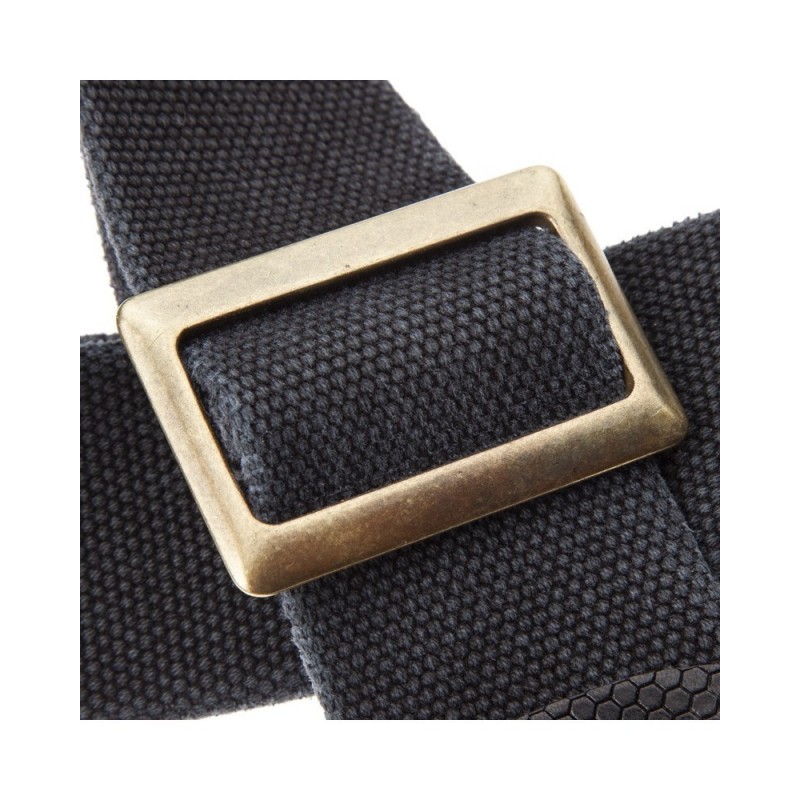 Magrabò Tracolla Stripe SC Cotton Washed Nero 5 cm terminali Twinkle Nero, fibbia Recta Ottone - vai con la sigla