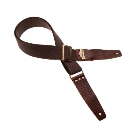 Magrabò Tracolla Stripe SC Cotton Marrone 5 cm terminali Twinkle Marrone Scuro, fibbia Recta Ottone - vai con la sigla