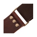 Magrabò Tracolla Stripe SC Cotton Marrone 5 cm terminali Twinkle Marrone Scuro, fibbia Recta Ottone - vai con la sigla