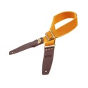 Magrabò Tracolla Stripe SC Cotton Washed Ocra 5 cm terminali Twinkle Marrone Scuro, fibbia Recta Ottone - vai con la sig