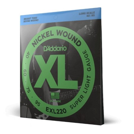 D'ADDARIO EXL220 Nickel Wound Bass, Super Light, 40-95, Long Scale