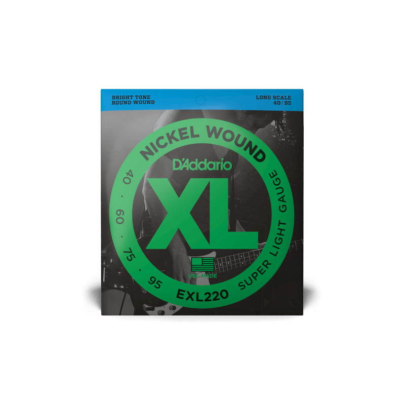 D'ADDARIO EXL220 Nickel Wound Bass, Super Light, 40-95, Long Scale