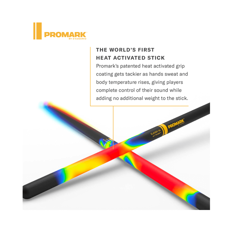 PROMARK Bacchette Rebound 5B ActiveGrip in noce americano, punta acorn in legno