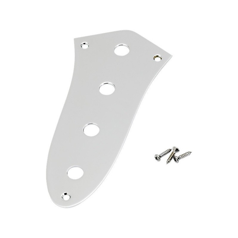 FENDER Jazz Bass® Control Plate, 4-Hole (Chrome) - vaiconlasigla