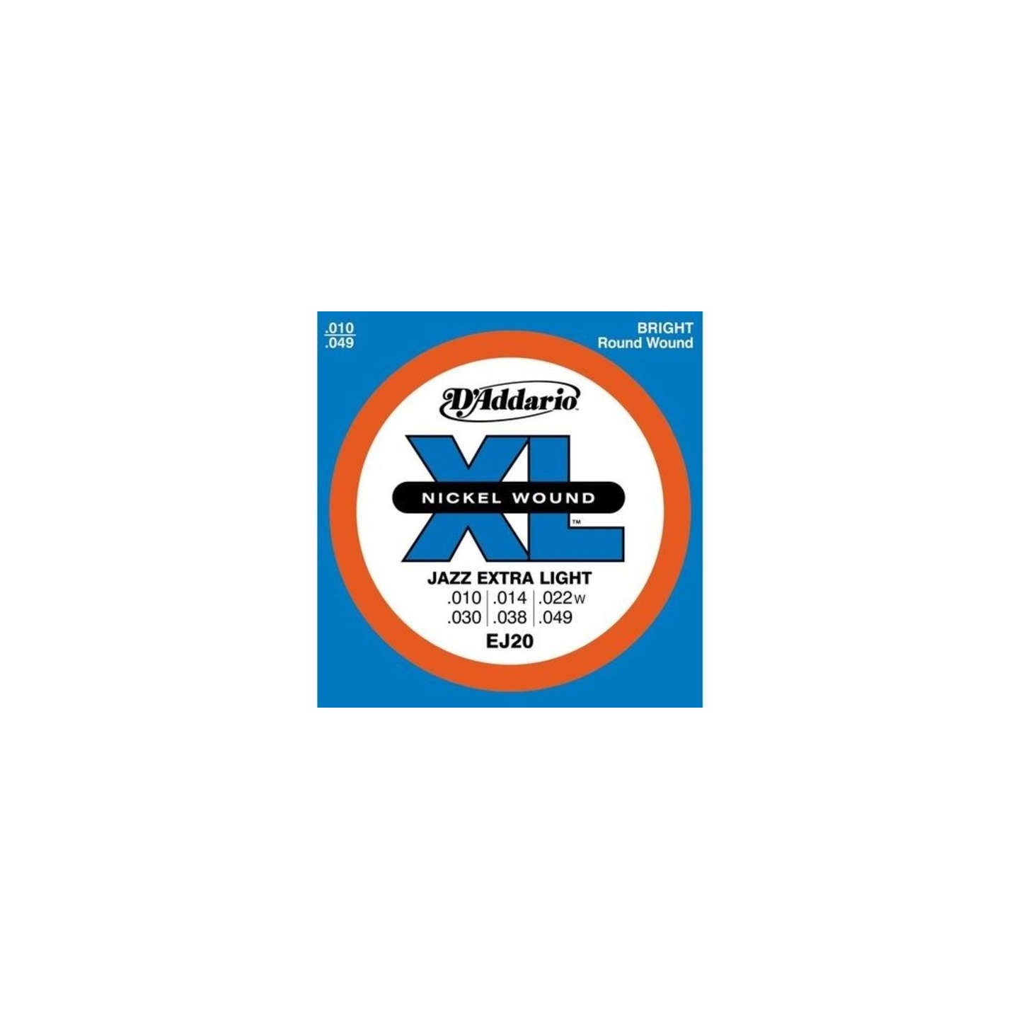 D'ADDARIO EJ20 Nickel Wound, JazzExtra Light, 10-49 - vai con la sigla