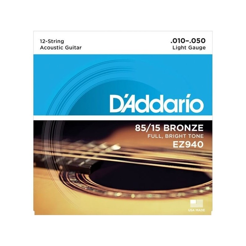 D'ADDARIO EZ940 10-50 MUTA PER CHITARRA ACUSTICA 12 CORDE - vaiconlasigla