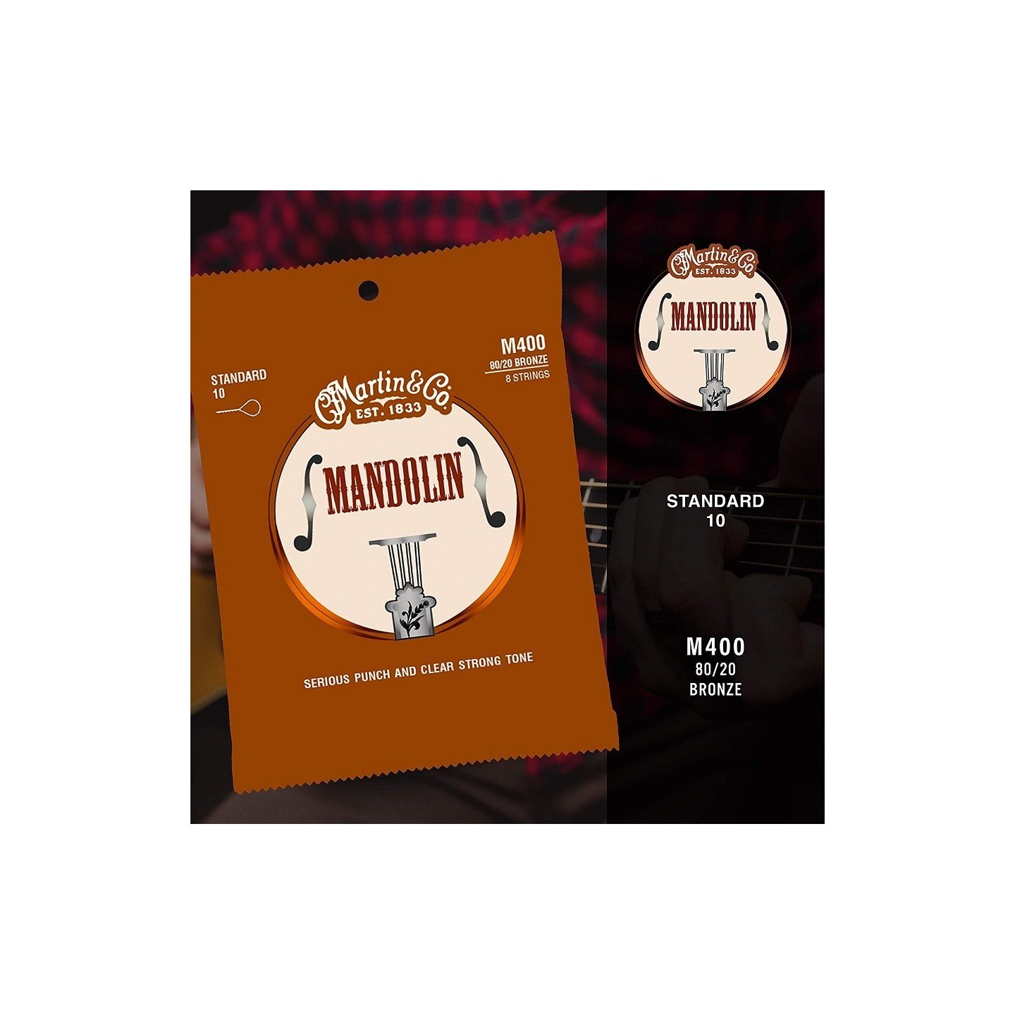 MARTIN M400 Corde per Mandolino, Bronze Wound 80/20 - vaiconlasigla