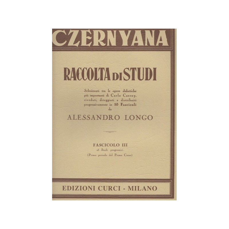 CZERNYANA RACCOLTA DI STUDI fascicolo 3 di A.Longo - vai con la sigla