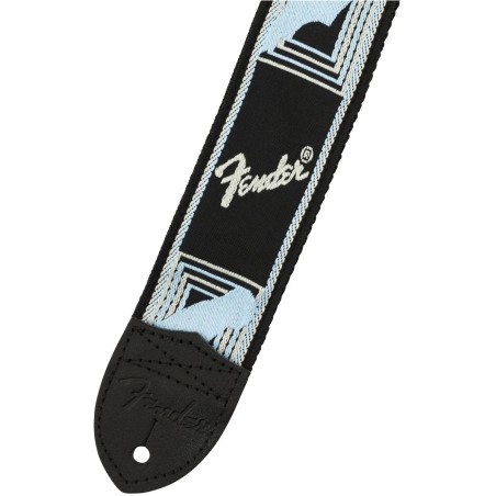 FENDER Tracolla Fender® 2" Monogrammed Black/Light Grey/Blue - vaiconlasigla