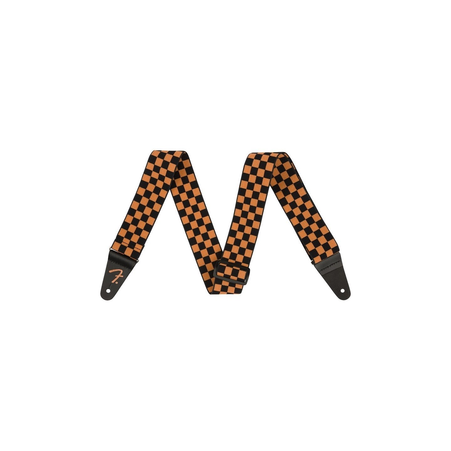 FENDER Tracolla Weighless ™ da 2", Ltd Edition Checker Orange/Black - vaiconlasigla