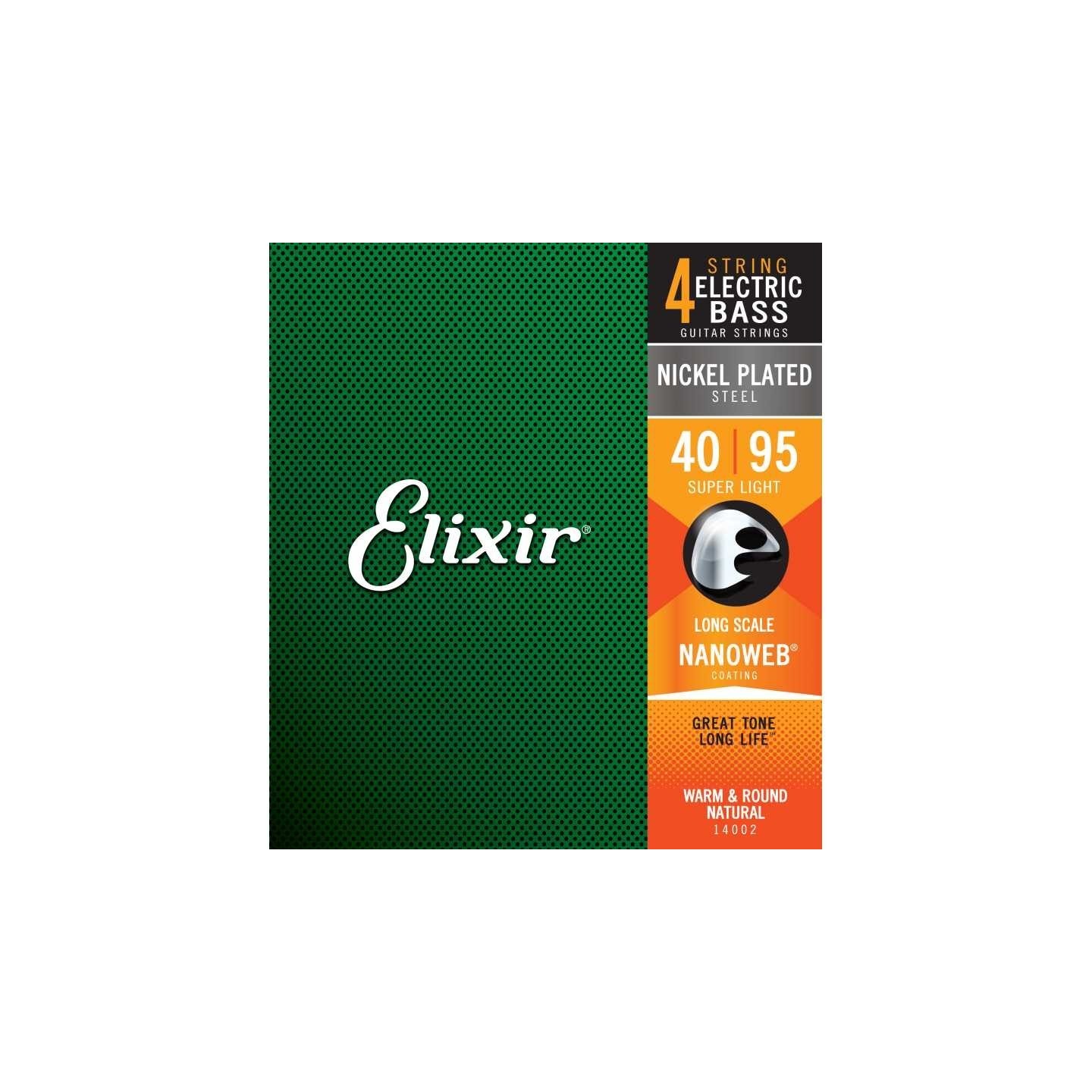 ELIXIR 14002 ELECTRIC BASS NICKEL PLATED STEEL NANOWEB - Corde per basso elettrico - vai con la sigla