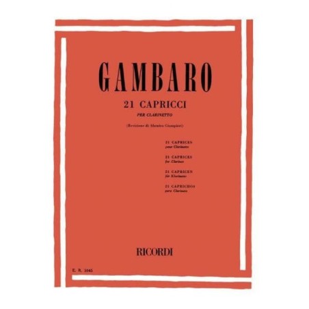 GAMBARO 21 CAPRICCI PER CLARINETTO - vaiconlasigla