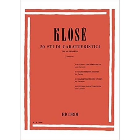 Klose' 20 studi di genere e di meccanismo, PER CLARINETTO - vai con la sigla