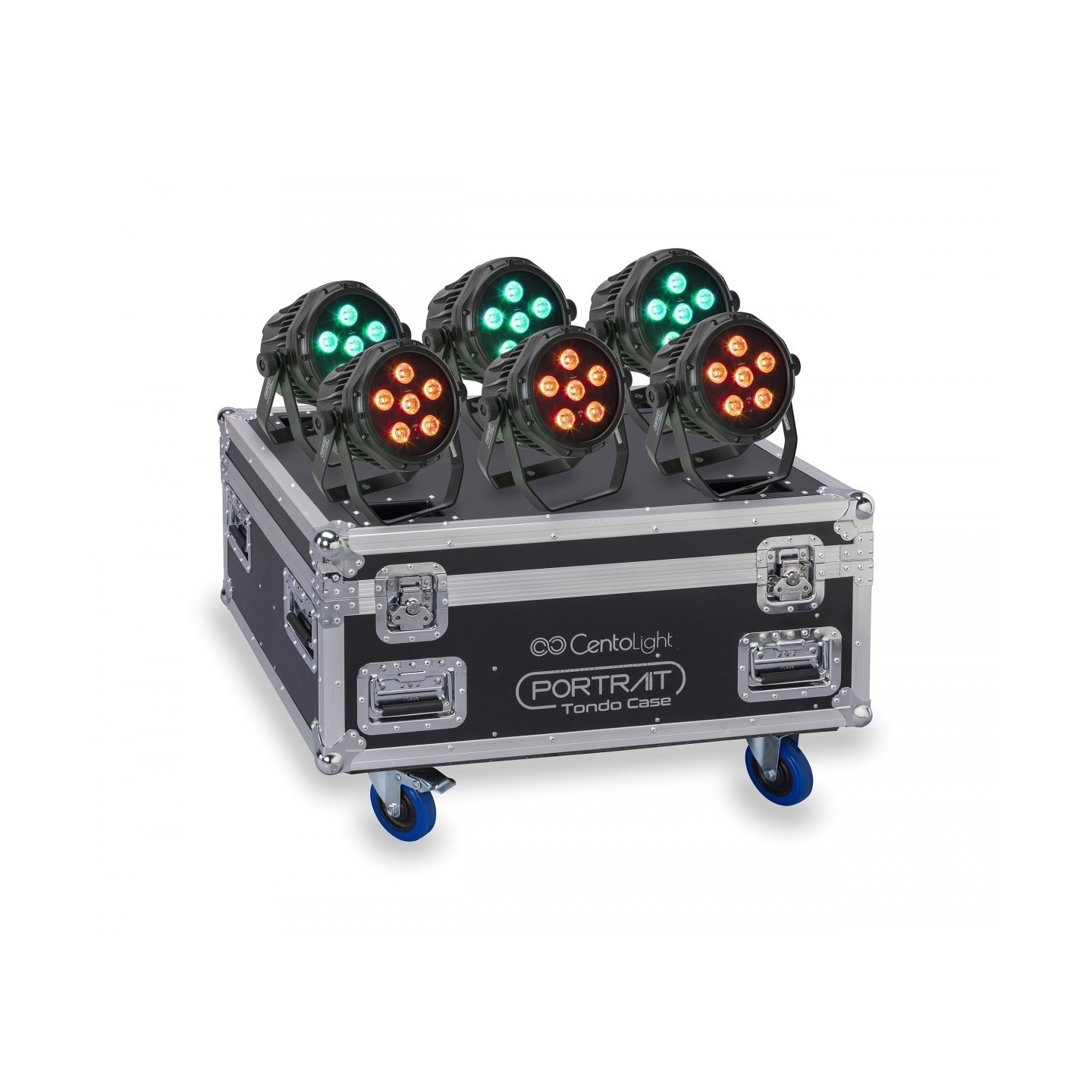 SET 6 PAR A BATT. DA ESTERNO CENTOLIGHT PORTRAIT TONDO CON CASE - vai con la sigla