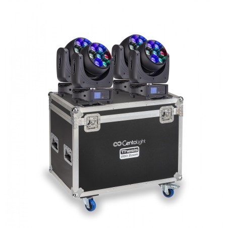 SET 4 TESTE MOBILI WASH CENTOLIGHT THESIS 280 ZOOM CON FLIGHT CASE - vai con la sigla