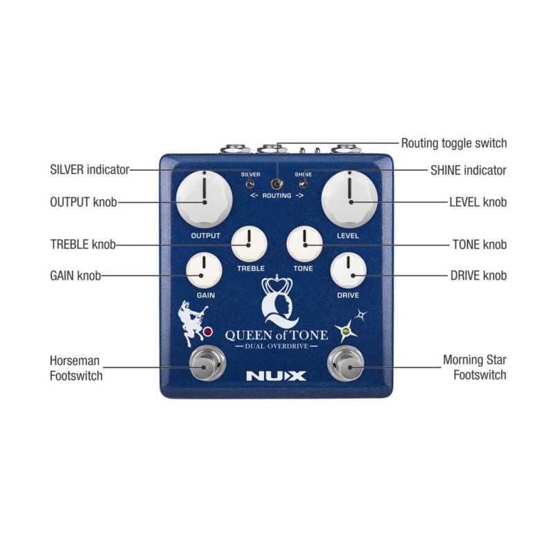 NUX QUEEN OF TONE DUAL OVERDRIVE NDO-6 - vaiconlasigla