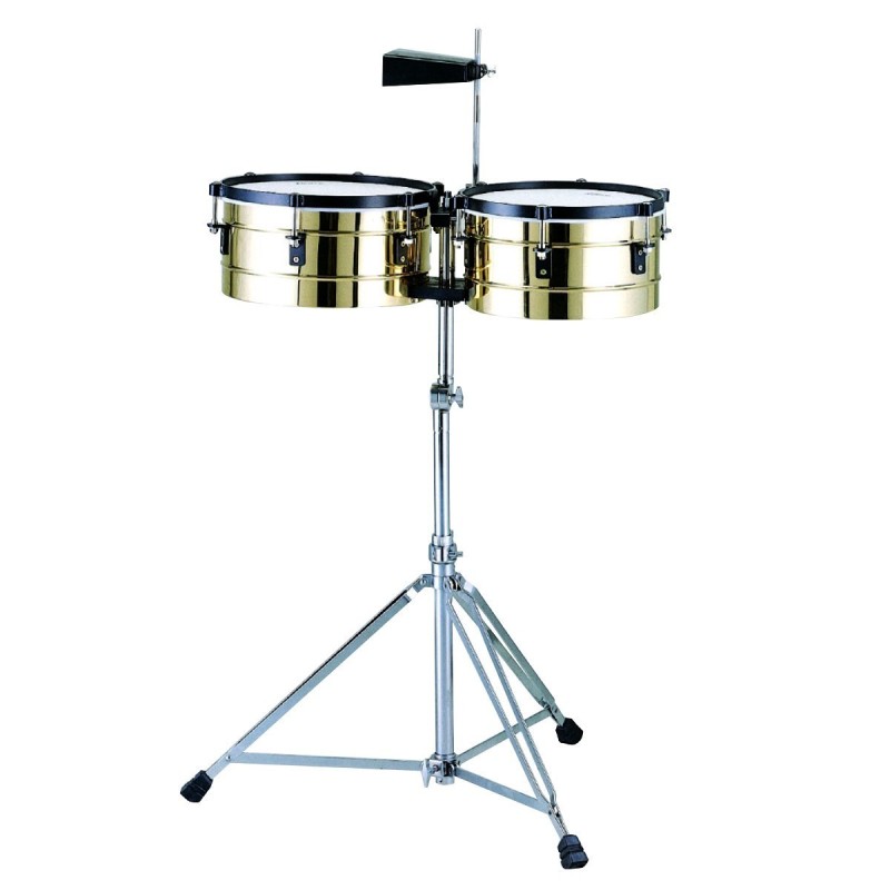 SET TIMBALES PEACE TB-2-1 IN OTTONE CON SUPPORTO - vaiconlasigla