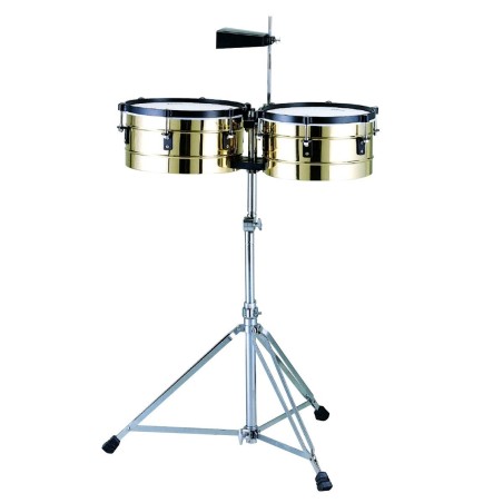 SET TIMBALES PEACE TB-2-1 IN OTTONE CON SUPPORTO - vaiconlasigla
