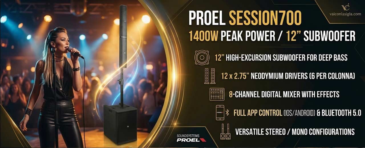 Proel SESSION700: La soluzione integrata per l'audio professionale portatile
