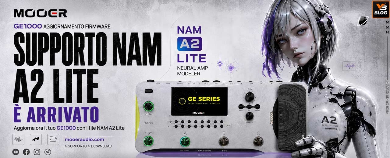 MOOER amplia il supporto NAM A2: amp capture di nuova generazione su GE1000 e GS1000