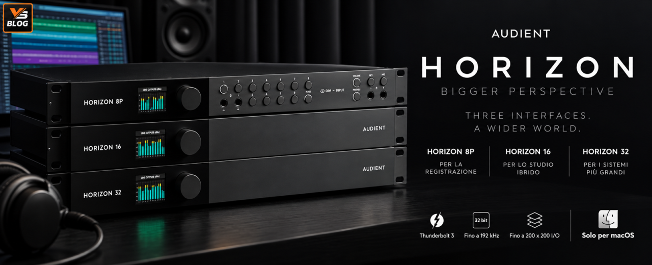 Audient Horizon: tre nuove interfacce Thunderbolt 3 per lo studio professionale